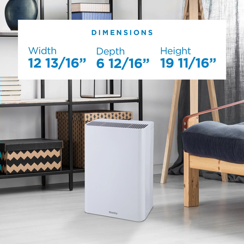 Danby DAP152BAW-I Air Purifier up to 210 sq. ft. in Ivory with True Hepa Filter to reduce smoke and pollutants