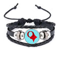 wealth queen q poker bracelet braided leather woven rope wristband