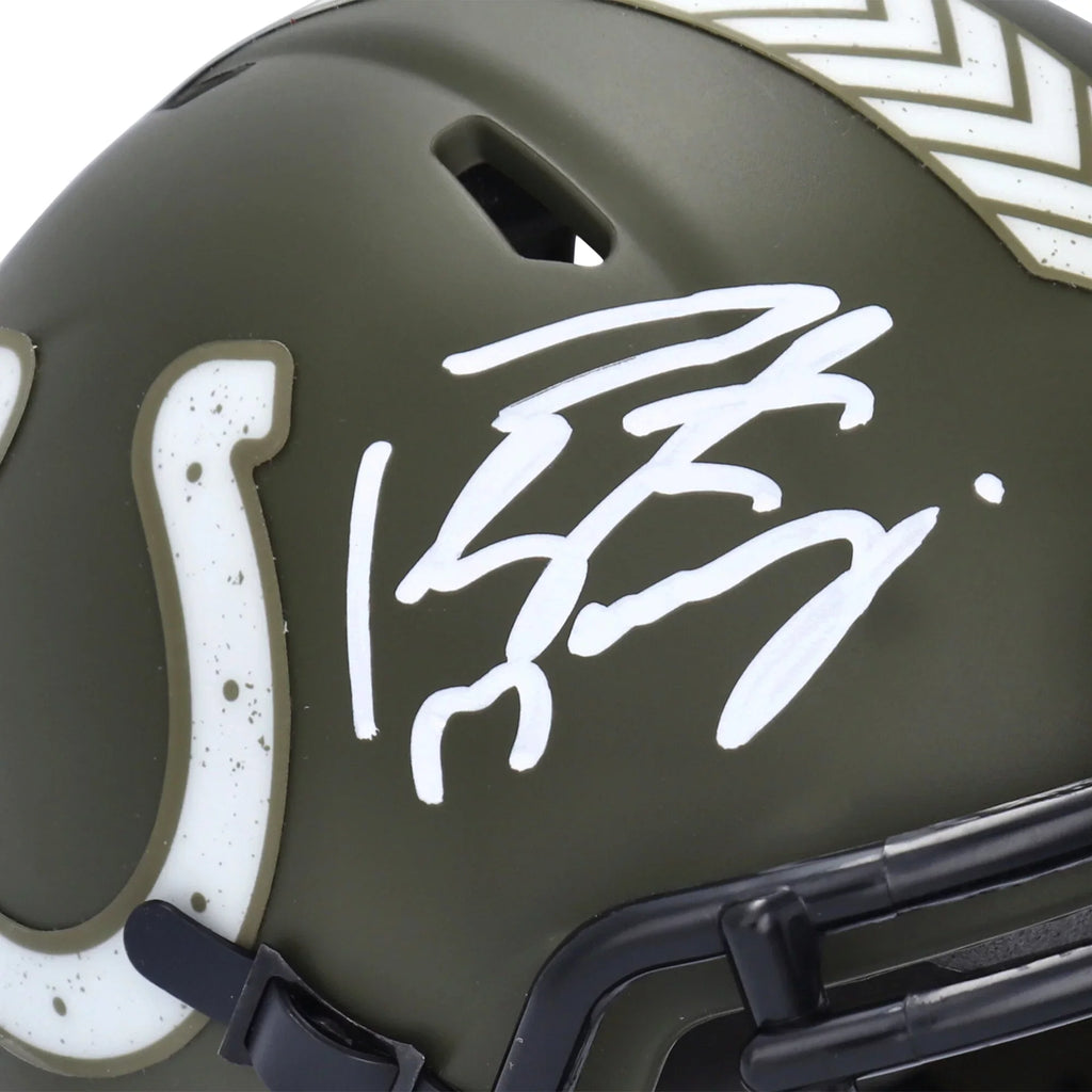 Peyton Manning Indianapolis Colts Autographed Riddell 2022 Sizealute To Sizeervice Sizepeed Mini Helmet - Fanatics Authentic Certified