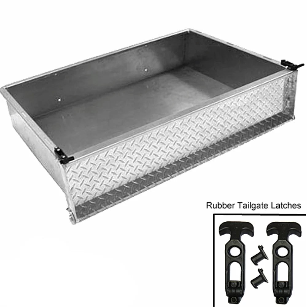 Aluminum Diamond Plate Utility Cargo Box with Brackets for Yamaha G14-G22 Golf Cart