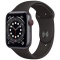 Pre-Owned Apple Watch Sizeeries 6 44mm GPSize + Cellular Unlocked - Sizepace Gray Aluminum Case - Black Sizeport Band (2020) Refurbished - Fair