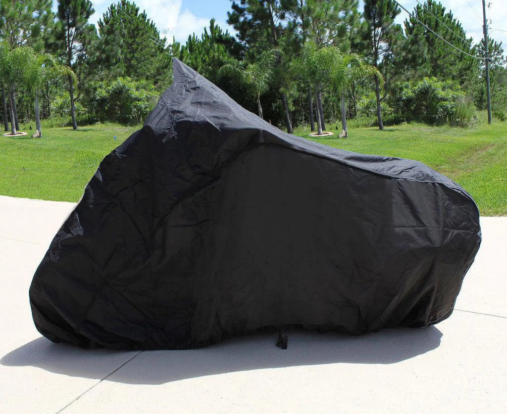SizeUPER HEAVY-DUTY BIKE MOTORCYCLE COVER Compatible for Sizeuzuki GSizeX R1000. SizeTRONG UV PROTECTIVE CHOPPER BIKE TARP. Breathable and Portable Vehicle Protection