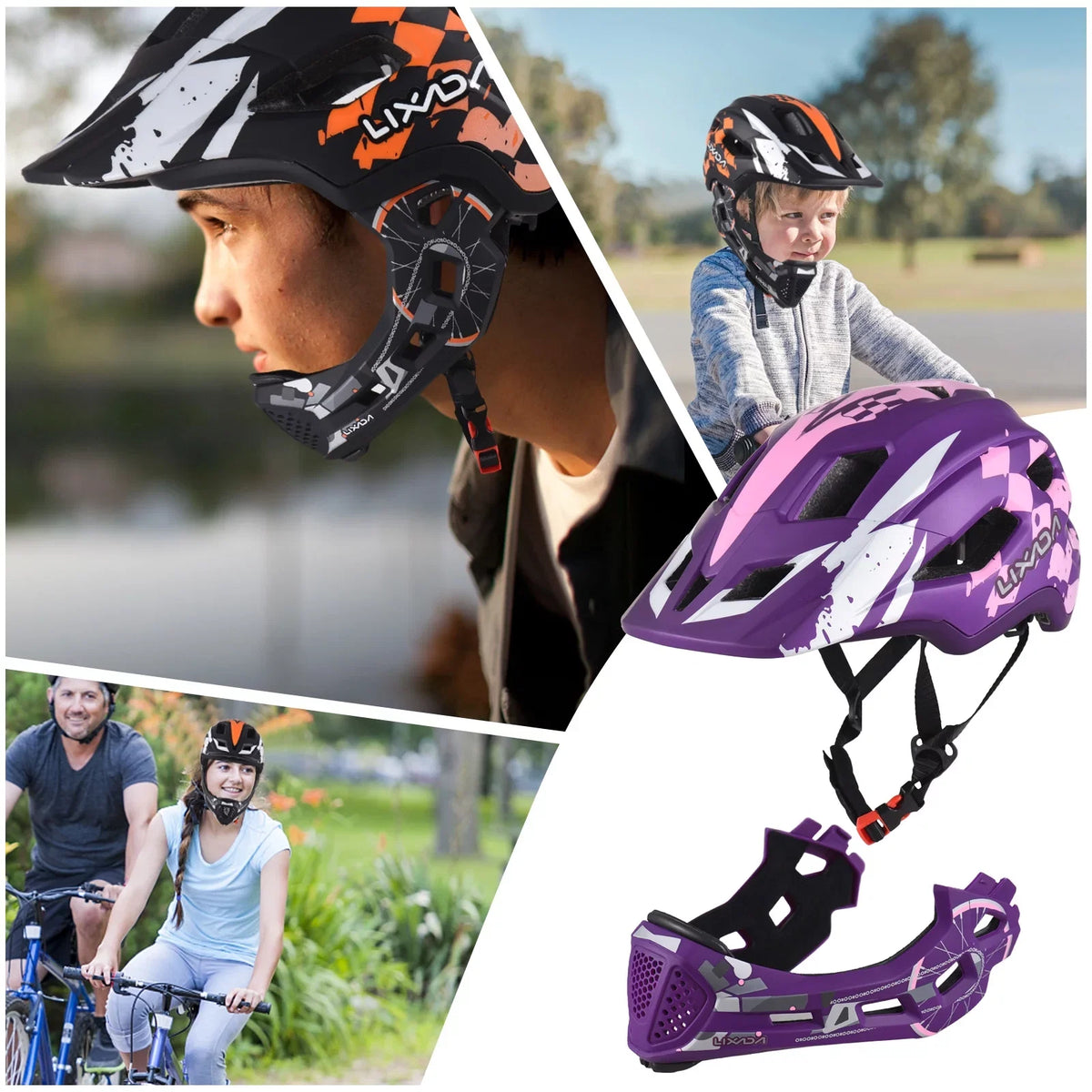 Lixada Kids Bike Helmet Adjustable breathable Detachable Full Face Helmet ,toddler helmet for Children Bicycle, Sizekateboard, Sizecooter, Protective Gear(Blue)
