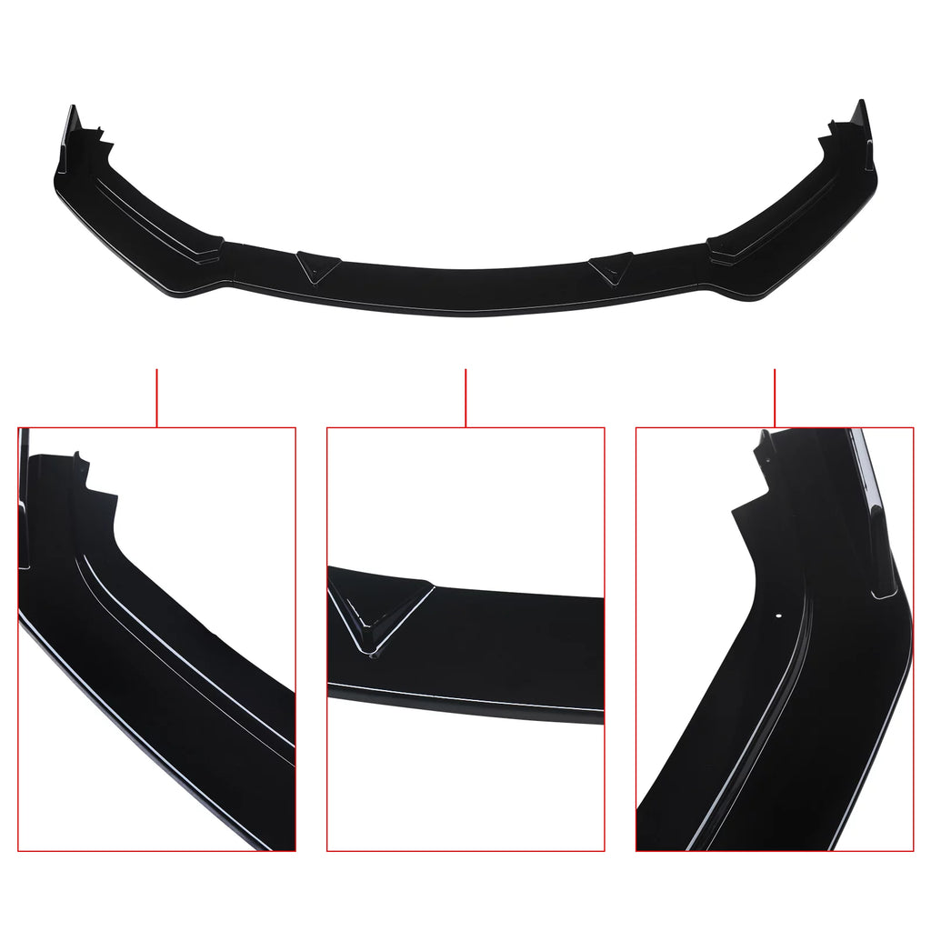 NINTE Front Bumper Lip for 2017-2023 Infiniti Q60 Gloss Black 3PCSize