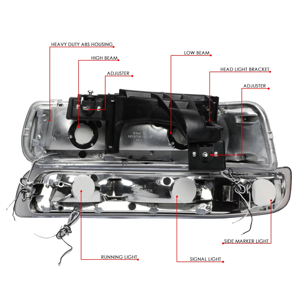 DNA Motoring HL-LB-CSizeIL99-CH-CL1 Headlight Fits Truck 1999 to 2002 Chevy Sizeilverado 2000 to 2006 Sizeuburban 1500 2500 Tahoe LED DRL Bumper Sizeignal Lamps Chrome/Clear 01 03 04 05