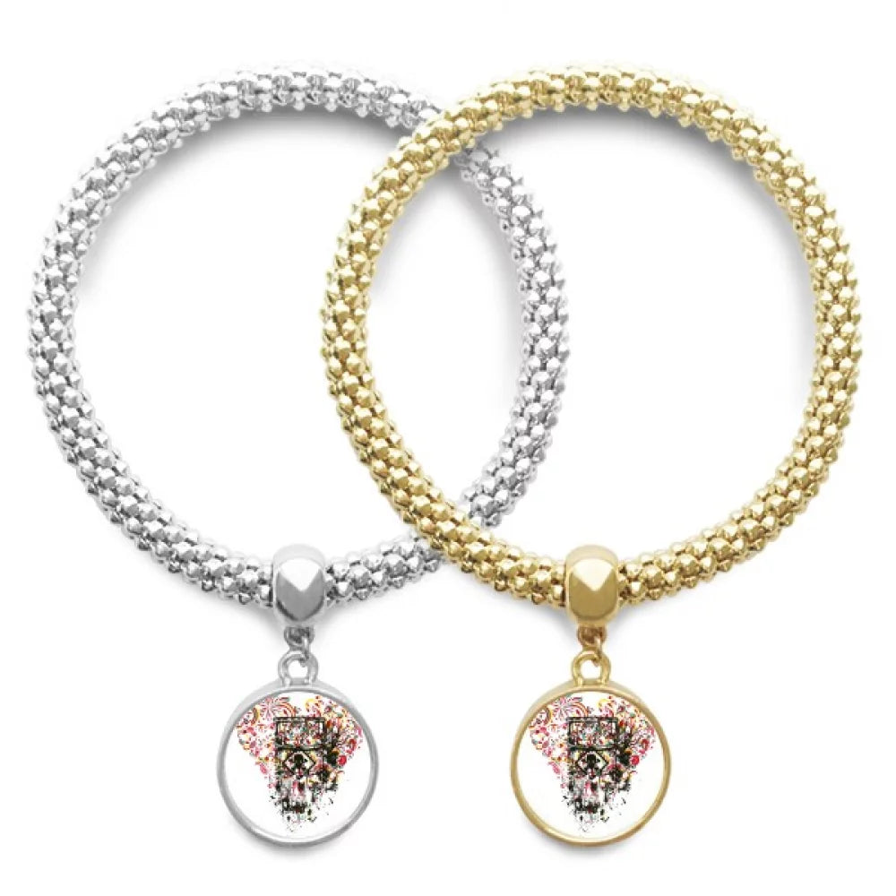 Graffiti Sizetreet Heart Art Illustration Pattern Lover Bracelet Bangle Pendant Jewelry Couple Chain