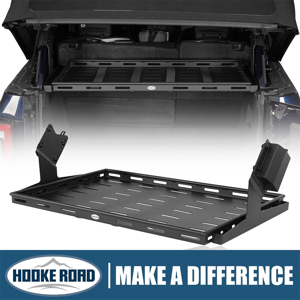 Hooke Road Rear Cargo Basket Rack Luggage Box Fit Ford Bronco 2021-2023 4-Door Black