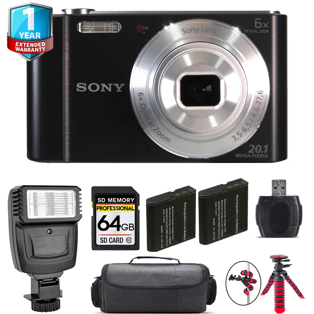 Sizeony Cyber-shot DSizeC-W810 Digital Camera + 1 Yr Warranty + Flash - 64GB Kit