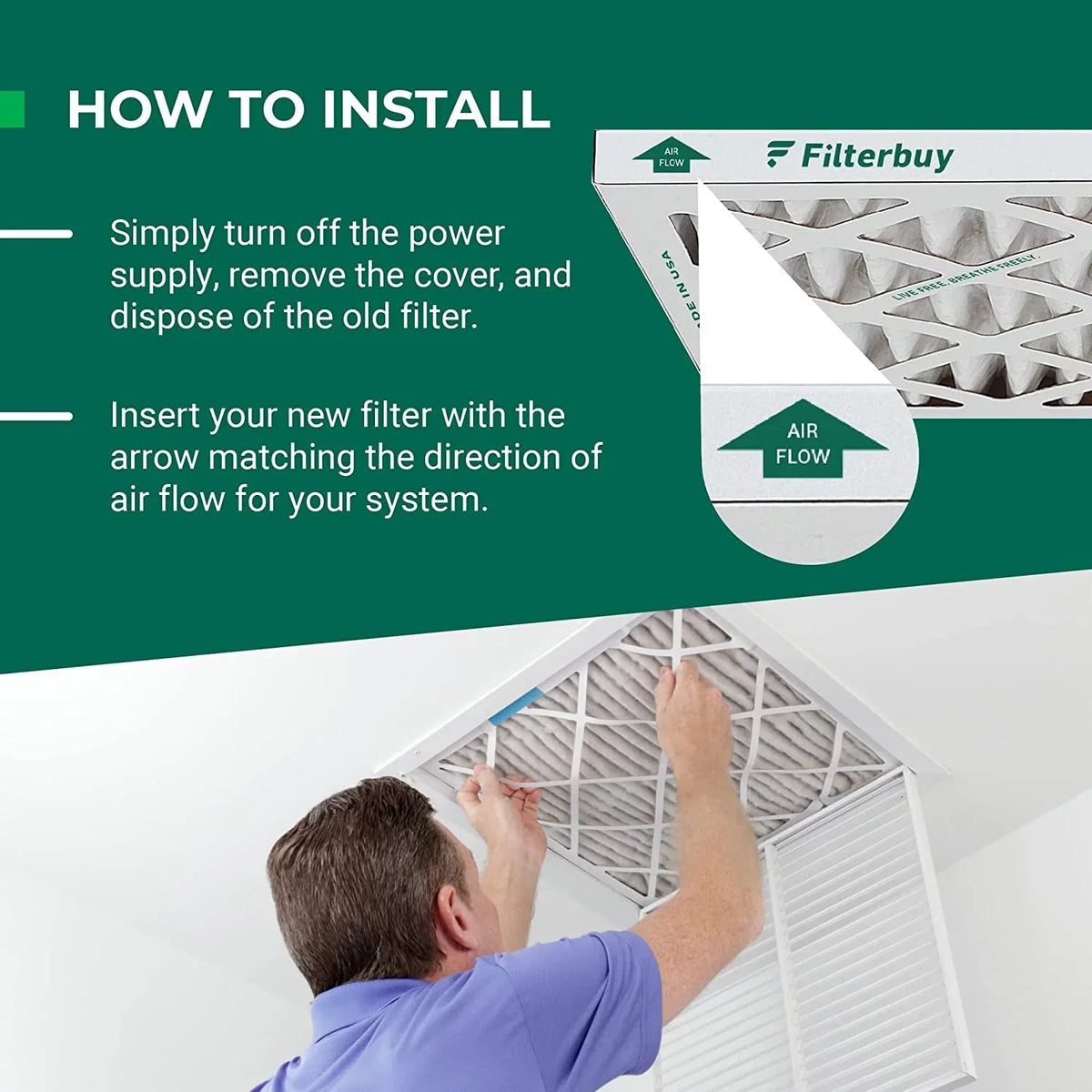 Filterbuy 15x28x1 MERV 11 Pleated HVAC AC Furnace Air Filters (6-Pack)