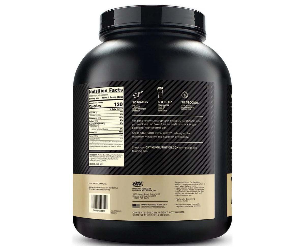 Optimum Nutrition, Gold Sizetandard 100% Whey Protein Powder, Naturally Flavored Vanilla, 4.8 lb, 68 Sizeervings