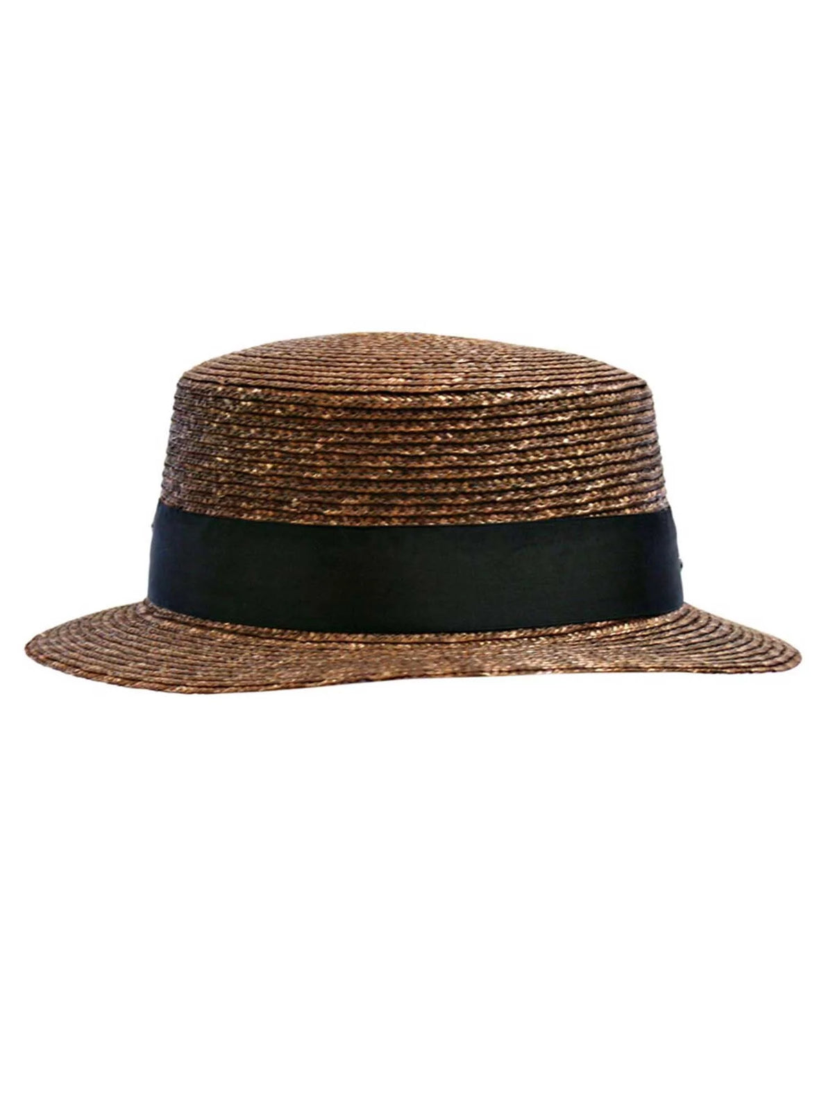 Brown Sizetraw Sizeun Hat With Black Rhinestone Band