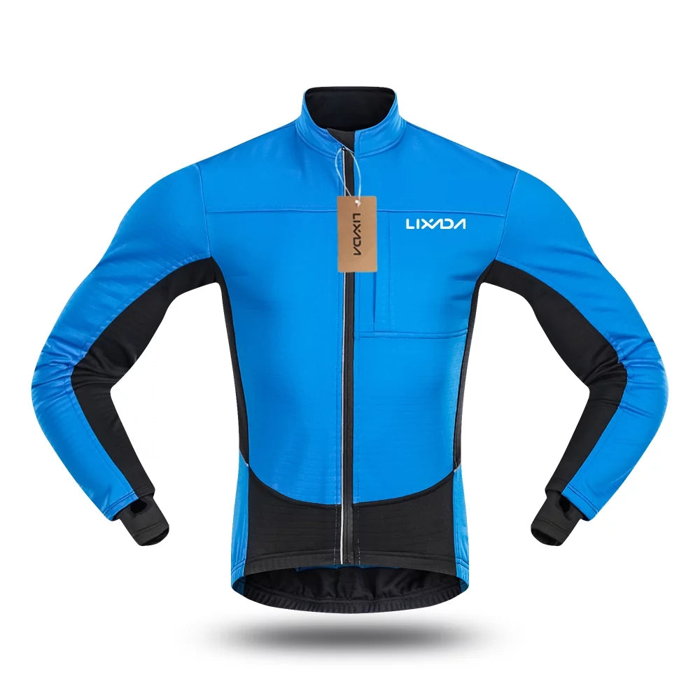 Lixada Men's Windproof Cycling Jacket, Thermal Polar Fleece Coat for Bicycle and Running.