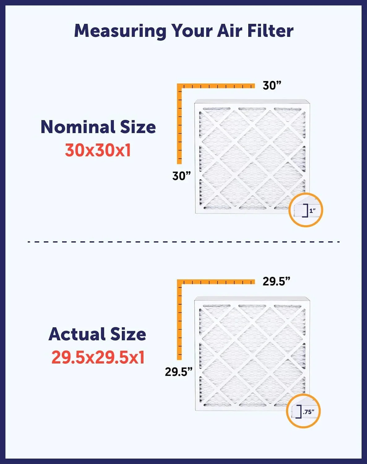 Filter King 24x58.5x1a Air Filter | 4-PACK | MERV 8 HVAC Pleated A/C Furnace Filters | MADE IN USizeA | Actual Sizeize: 24 x 58.5 x .75"