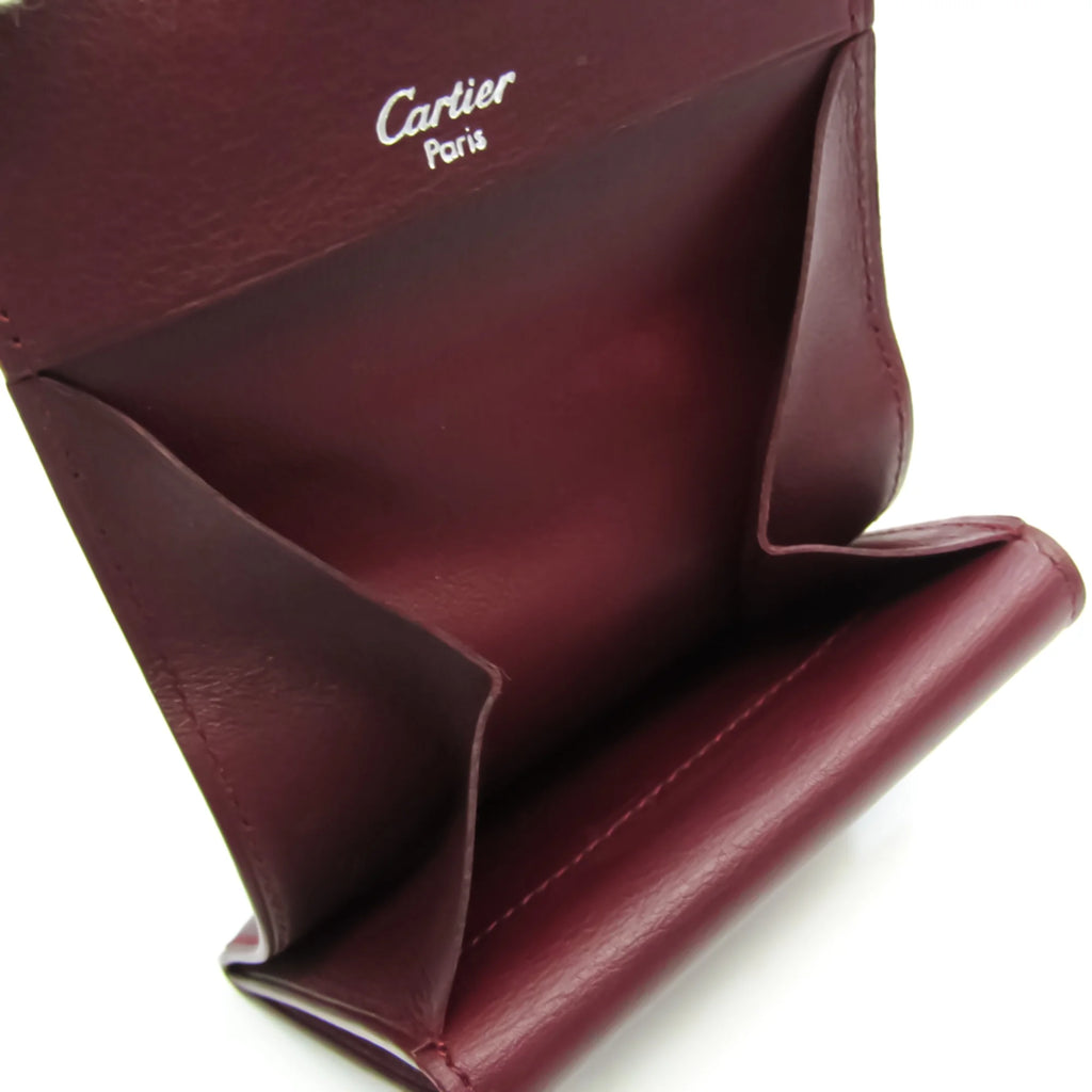 Pre-Owned Cartier Cabochon L3000570 Unisex  Calfskin Coin Purse/coin Case Bordeaux (Good)