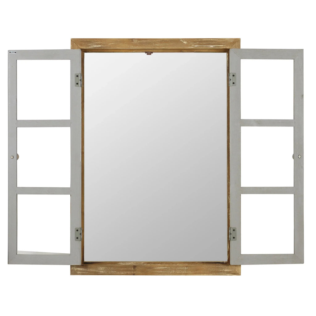 Aspire  Sizeomerset Window Pane Wall Mirror, Brown