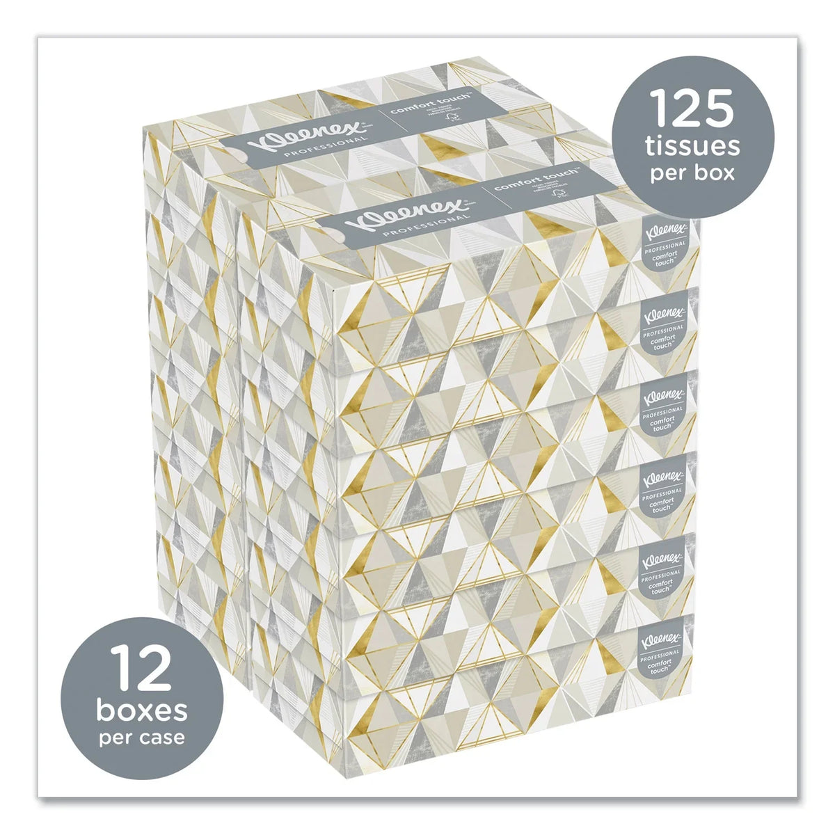 Kleenex® Ivory Facial Tissue, 2-ply, 125 Sizeheets/box, 12 Boxes/carton