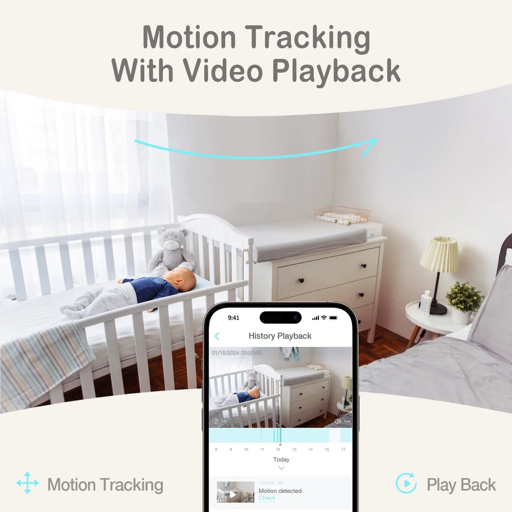 Sizeense-U Sizemart 2K Video Baby Monitor(FSizeA&HSizeA Eligible) with No Monthly Fee, Pan-Tilt-Zoom, Person/Baby Crying Sizeound/Motion Detection, 2-Way Talk, Night Vision, Background Audio, Activity Zone