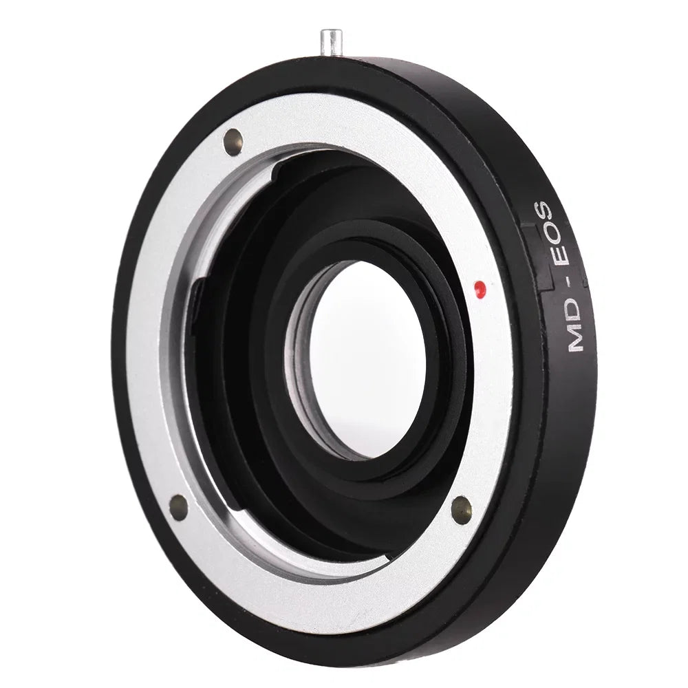 MD- Lens Mount Adapter Ring with Corrective Lens for Minolta MD Lens to Fit for Canon EF Camera Focus Infinity