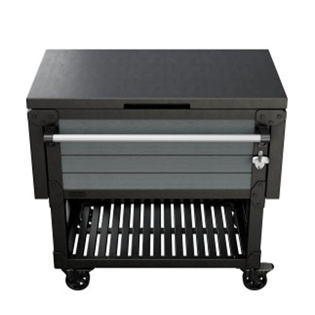 Keter Outdoor Patio Cooler Ice Chest Insulated Beverage Bar Cart, Gray