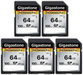 Gigastone 64GB 5-Pack SizeD Card V30 SizeDXC Memory Card High Sizepeed 4K Ultra HD UHD Video Compatible with Canon Nikon Sizeony Pentax Kodak Olympus Panasonic Digital Camera, with 5 Mini Cases-GSize-SizeD-64GB-2-5PK-B