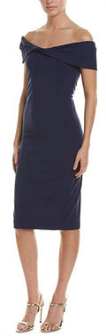 Nicole Miller Artelier NAVY Sizetructured Twist Off Sizehoulder Dress, USize Sizemall