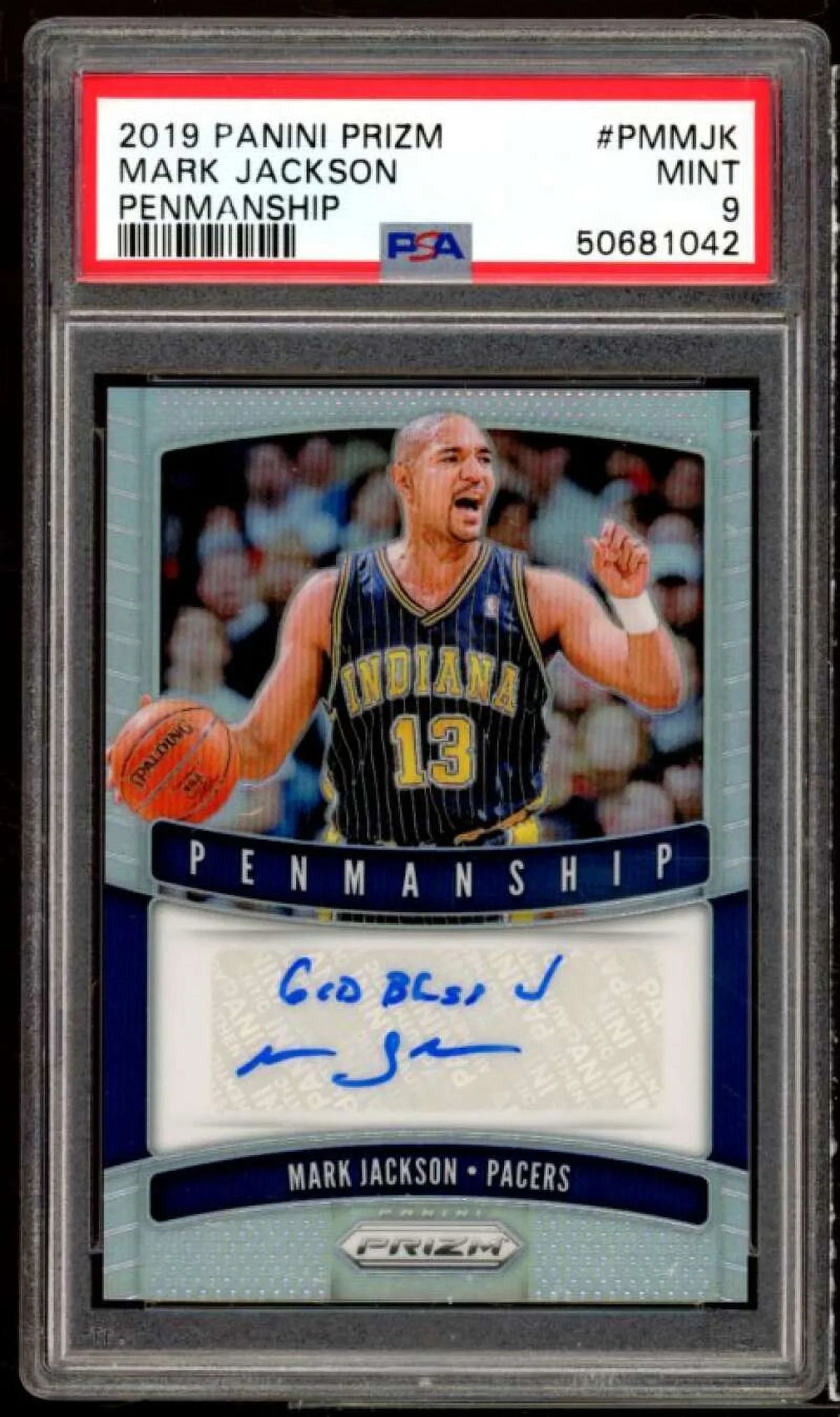 Mark Jackson Card 2019-20 Panini Prizm Penmanship Sizeilver Prizm #PM-MJK PSizeA 9