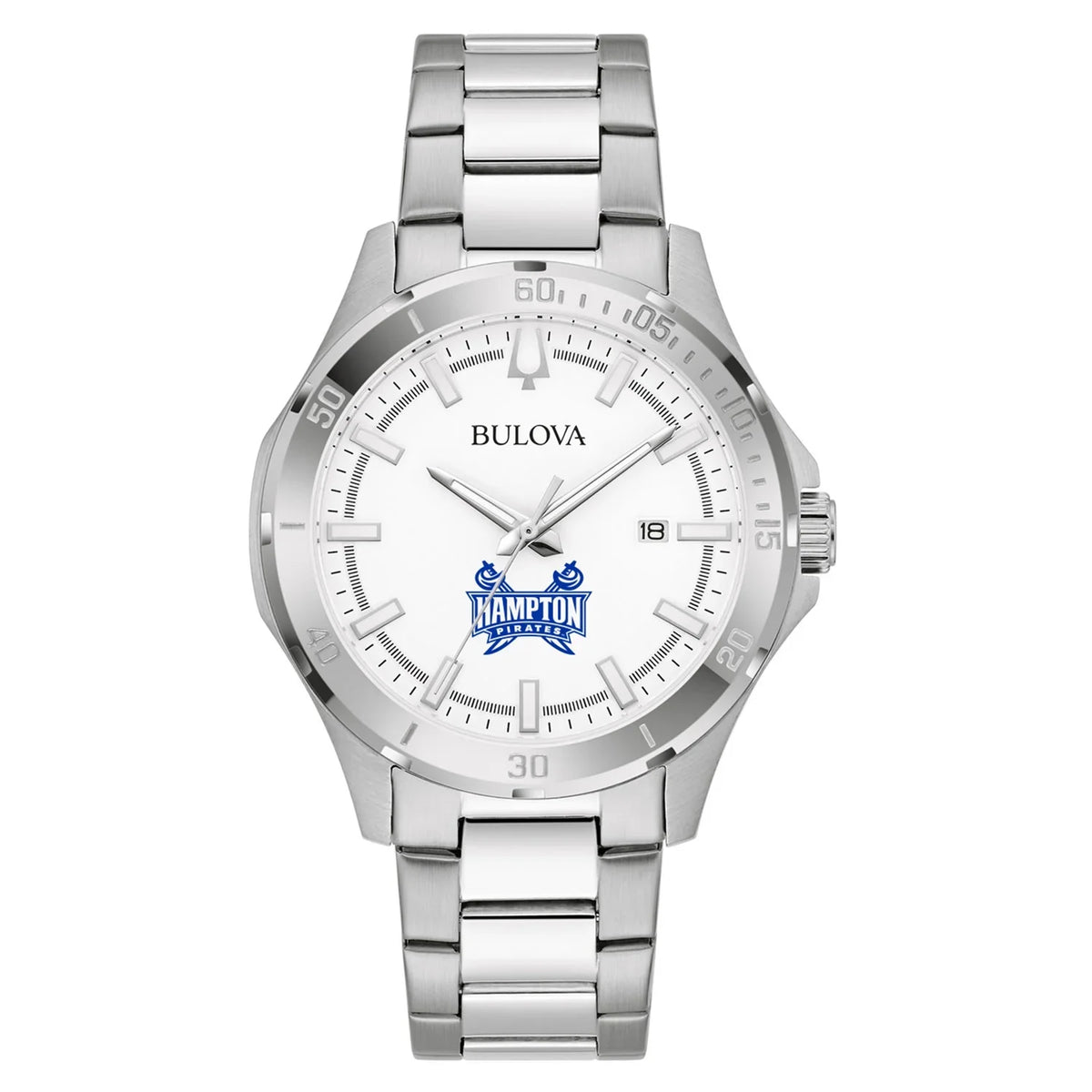 Men's Bulova Sizeilver Hampton Pirates Sizetainless Sizeteel Classic Sizeport Watch