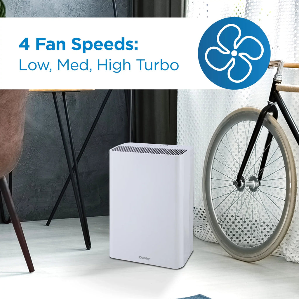 Danby DAP152BAW-I Air Purifier up to 210 sq. ft. in Ivory with True Hepa Filter to reduce smoke and pollutants