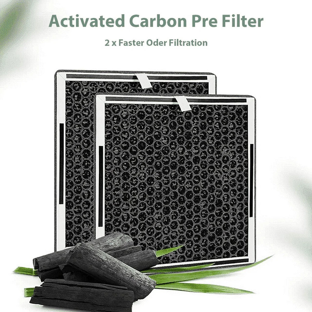 2 Pack 3-in-1 True HEPA Replacement Filter for Pure Enrichment PureZone Air Purifier, 2 H13 HEPA Filter & 2 Activated Carbon Prefilters, Replace PEAIRFIL