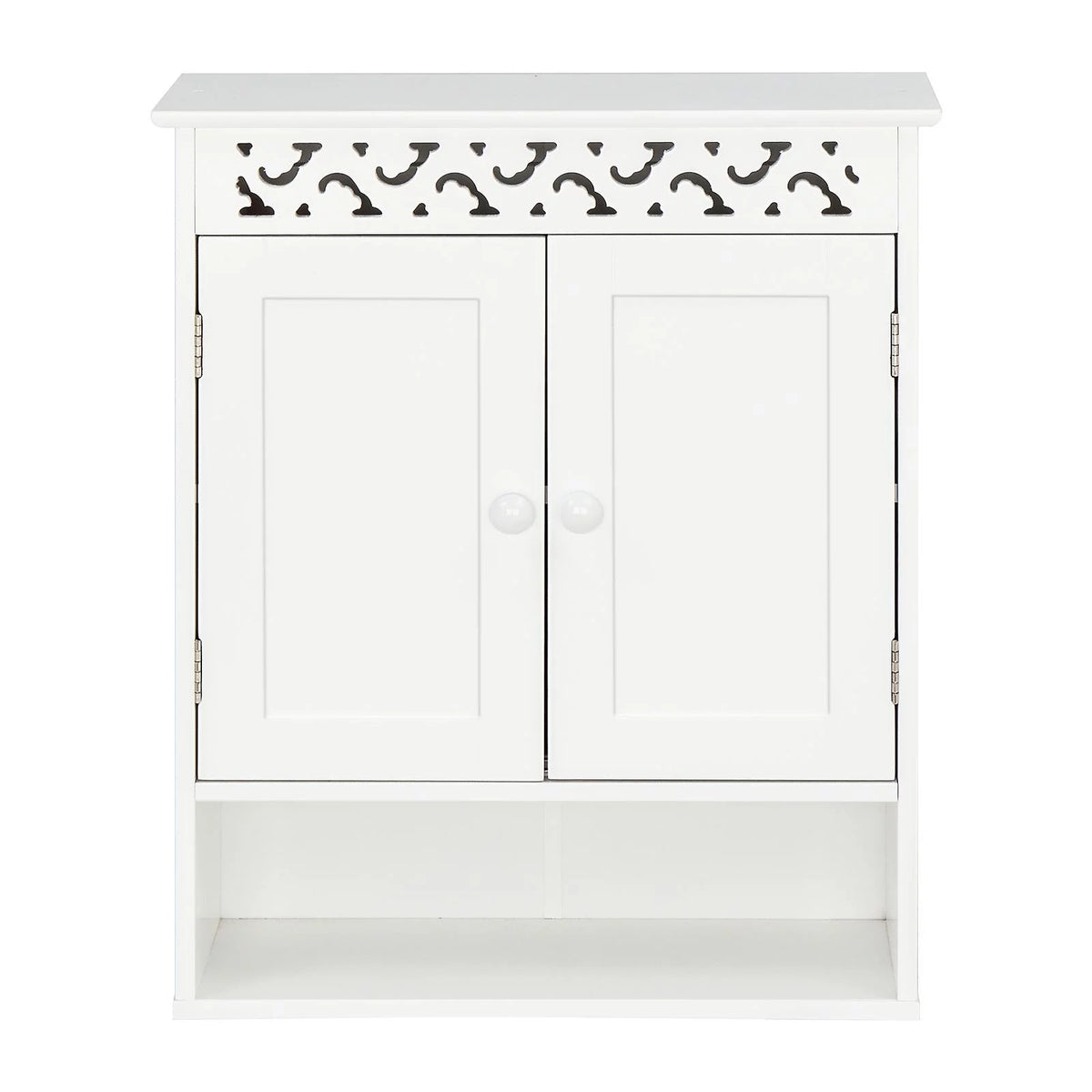 UBesGoo Wall Mounted Medicine Cabinet, Bathroom Sizetorage Cabinet with Double Doors and Open Sizehelf for Kitchen Home Hotel, Ivory