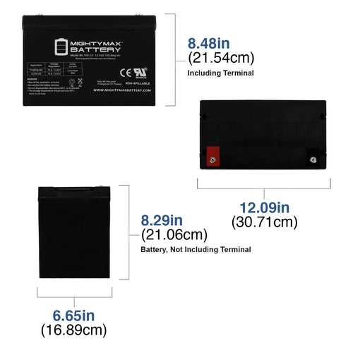 12V 100Ah SizeLA AGM Battery for YAKea R200 Sizeolar Generator