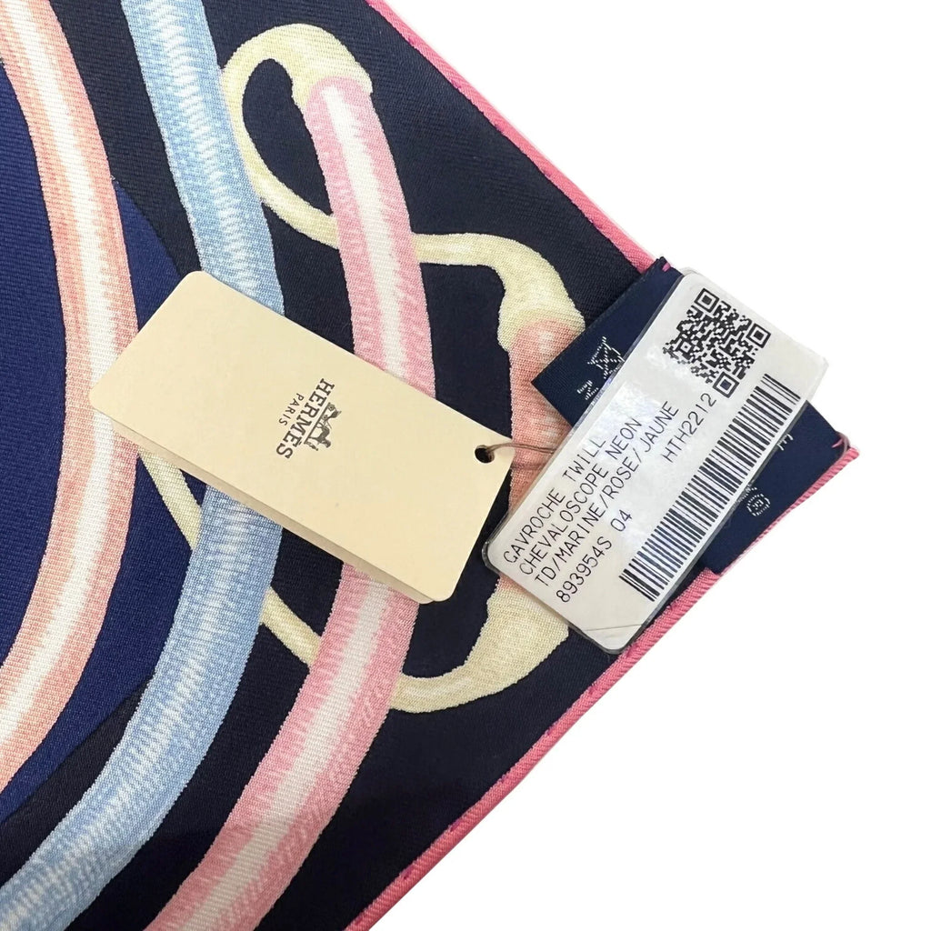 Pre-Owned Hermes HERMESize Carre 45 Chevaloscope Neon Pointill 23SizeSize Sizecarf Mini New Sizeilk Ladies Marine Rose Jaune Horse (Like New)