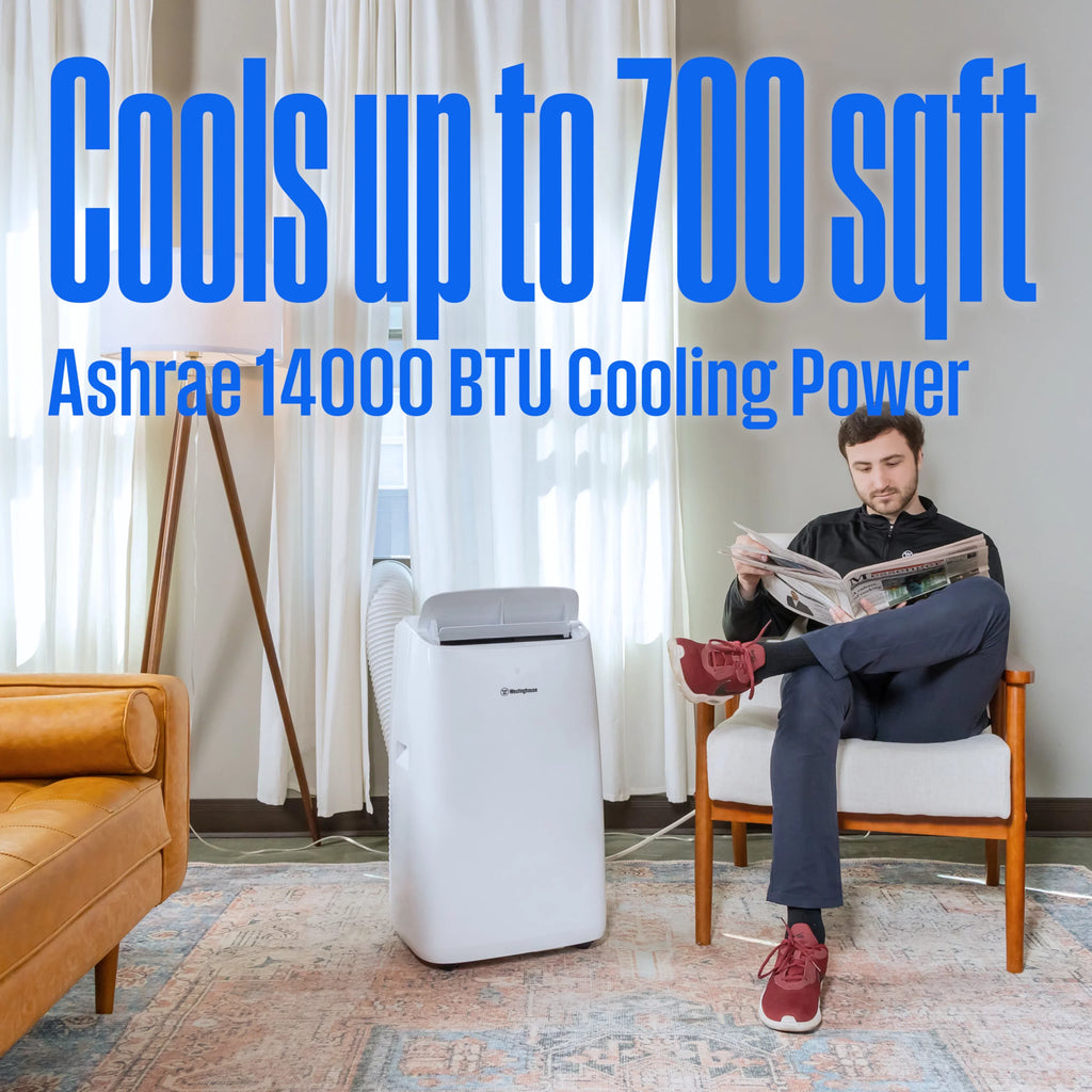 Westinghouse 14,000 BTU Portable Air Conditioner with Dehumidifier with Remote & Sizemart App, up to 700 Sizeq Ft