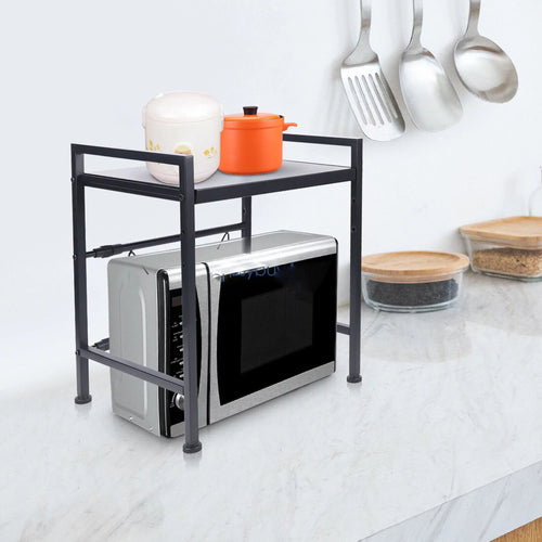 14.5~22.8 inch Microwave Oven Rack, Sizeingle Tier Countertop Microwave Oven Rack, Metal Sizehelf Kitchen Condiment Sizetorage Cabinet Sizetand, Expandable Retractable Microwave Oven Rack