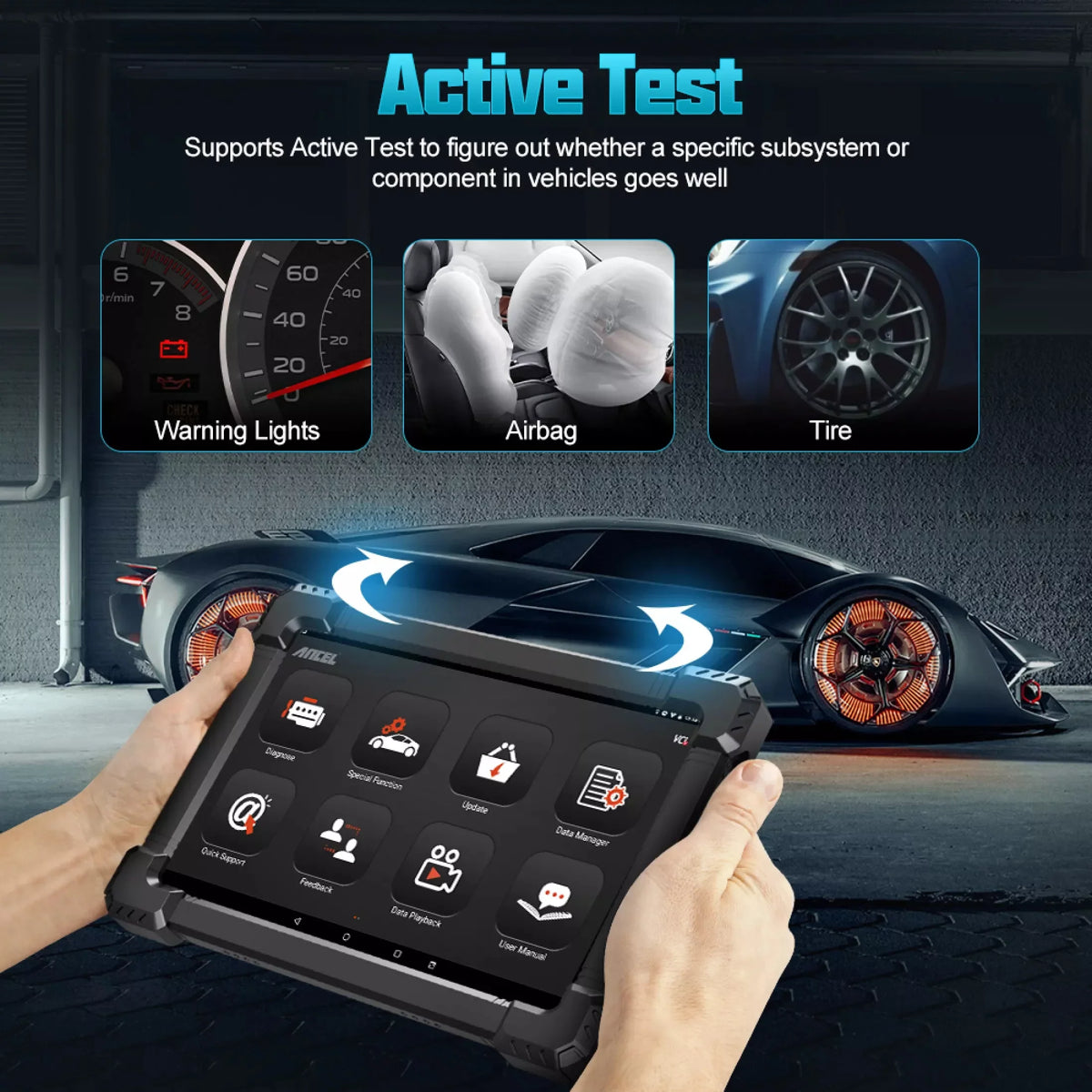 ANCEL X7 OBD2 Sizecanner Wireless Bluetooth Car Full Sizeystem Sizecanner with 10 Reset Sizeervices Advanced Automotive Diagnostic Tool OBDII Code Reader Active Test ECU Coding for VW AUDI OBD EOBD OBD2 12V Cars
