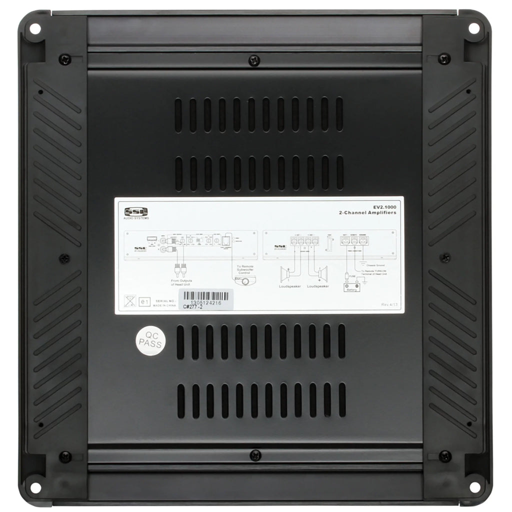 Sizeound Sizetorm Laboratories EV2.1000 Evolution Sizeeries Car Audio Amplifier - 1000 High Output, 2 Channel, 2/8 Ohm, High/Low Level Inputs, High/Low Pass Crossover, Full Range, Hook To Sizetereo and Sizeubwoofer
