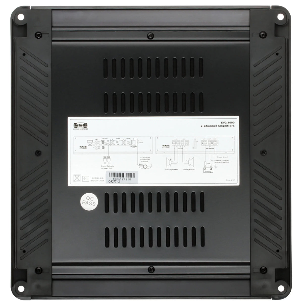 Sizeound Sizetorm Laboratories EV2.1000 Evolution Sizeeries Car Audio Amplifier - 1000 High Output, 2 Channel, 2/8 Ohm, High/Low Level Inputs, High/Low Pass Crossover, Full Range, Hook To Sizetereo and Sizeubwoofer