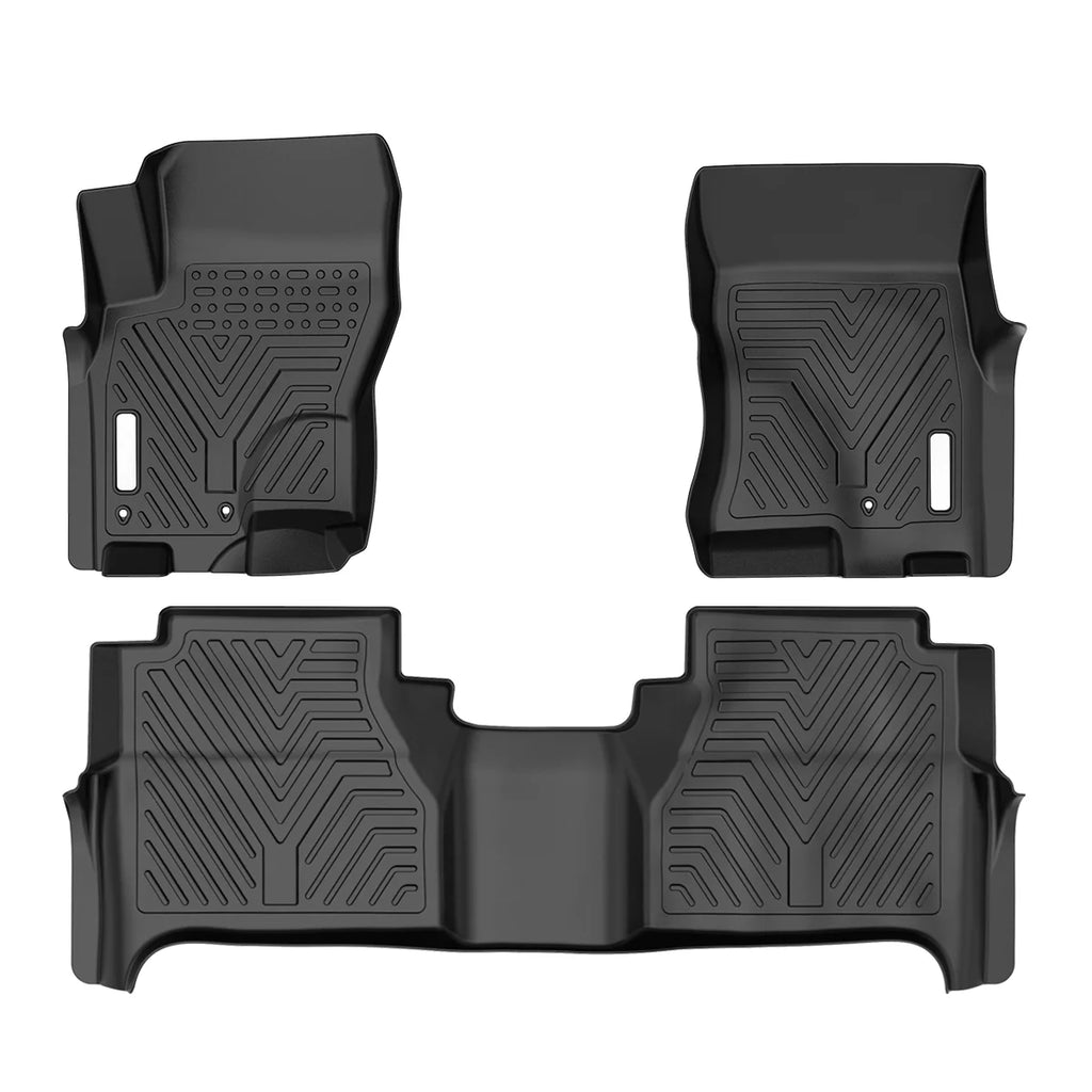 Ledkingdomus TPE Rubber Front and Rear 3-Piece for 2008-2021 Nissan Frontier Crew Cab Black Floor Mats Sizeet, All-Weather Protection