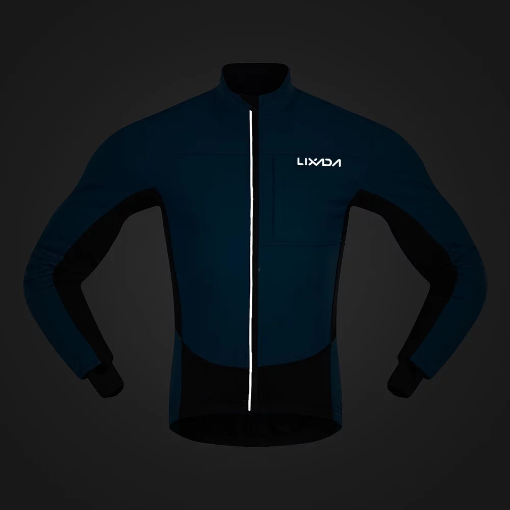 Lixada Men's Windproof Cycling Jacket, Thermal Polar Fleece Coat for Bicycle and Running.