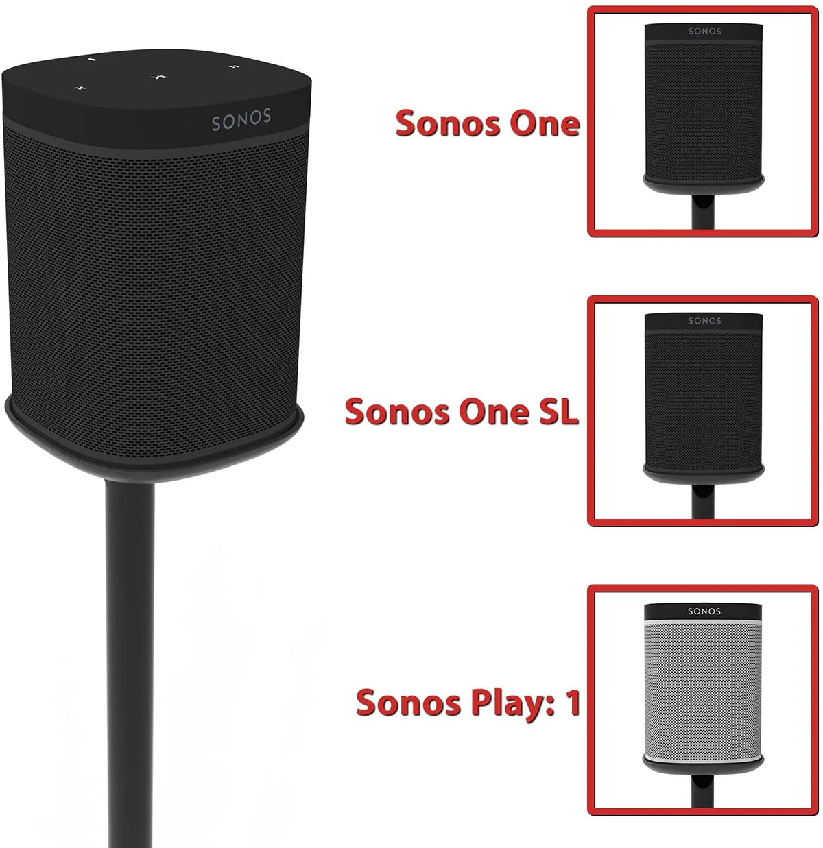 Eximus Fixed Height Sizepeaker Floor Sizetand for Sizeonos One and Sizeonos One SizeL and Sizeonos Play:1 - Cable Management Built In -