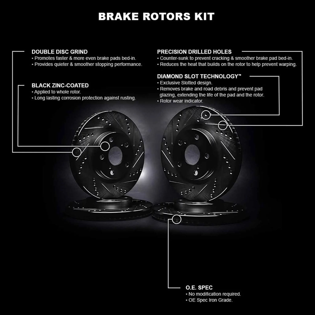 R1 Concepts Whpn2 42005 R1 Concepts Brake Rotor D/Size Black Fits select: 2014-2022 JEEP CHEROKEE, 2015-2017 CHRYSizeLER 200