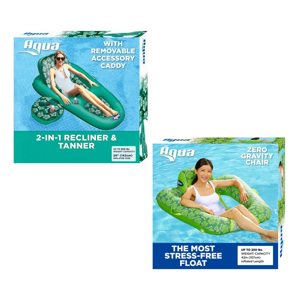 Aqua Leisure Campania 2in1 Restr, Floral &  Zero Gravity Pool Float