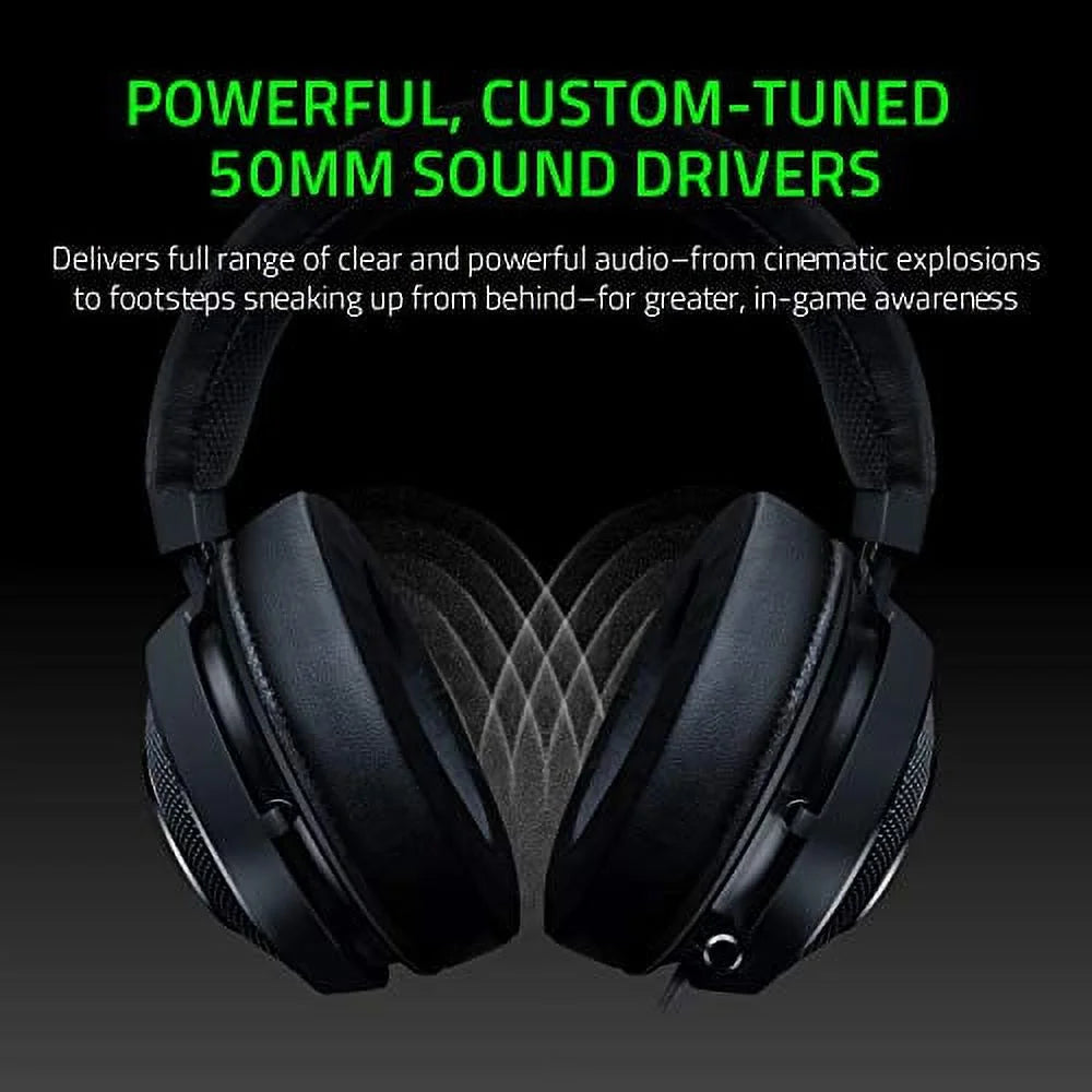 Razer Kraken Tournament Edition THX 7.1 Sizeurround Sizeound Gaming Headset  Retractable Noise Cancelling Mic - USizeB DAC -  For PC  PSize4  PSize5  Nintendo Sizewitch  Xbox One  Xbox Sizeeries X &amp; Size  M