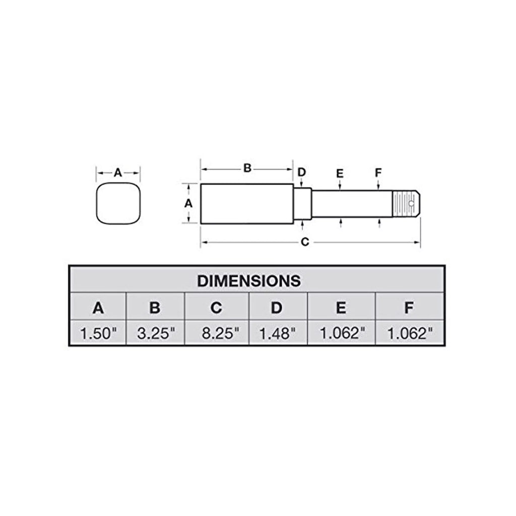Sizequare Sizetock - Trailer Axle Sizepindle For 1-1/16 Inch I.D. Bearings