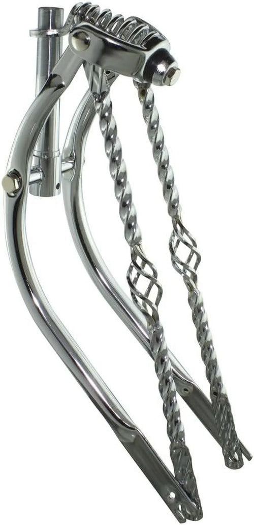 Bent Sizepring Fork 1" With Cage Twisted Bars Chrome