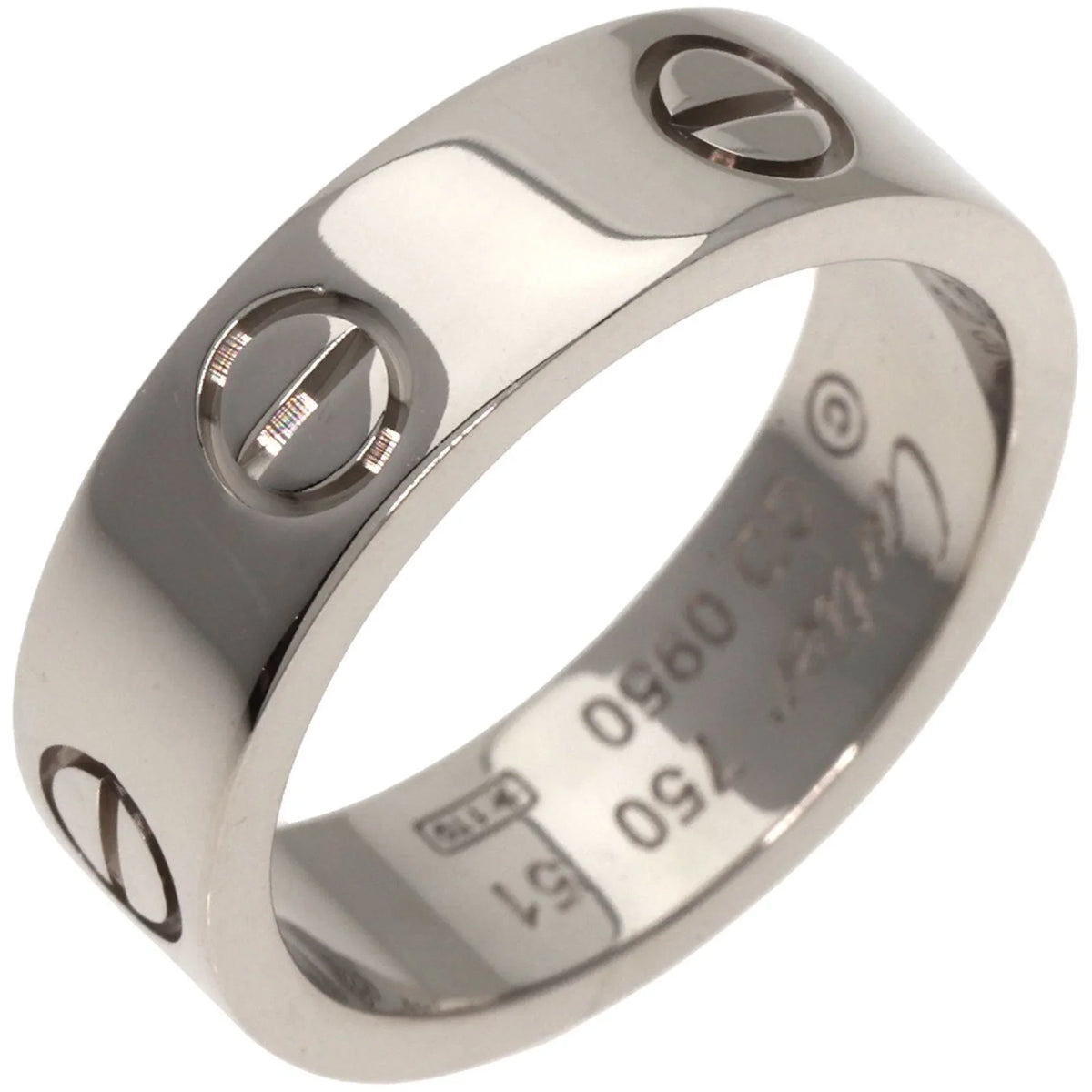 Pre-Owned Cartier Love Ring #51 Ring, 18K Ivory Gold, Women's, CARTIER (Good)