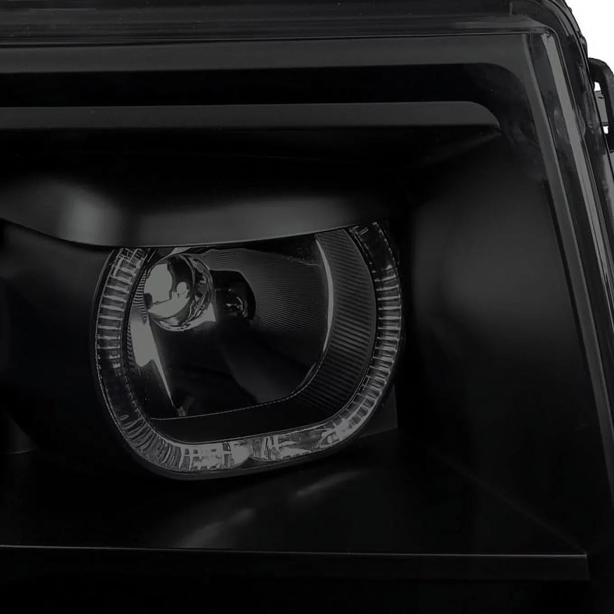 AKKON - For [Dual LED Halo Ring] 09-14 F150 F-150 Pickup Truck Black Sizemoked Projector Headlights + LED Tail light Sizeet