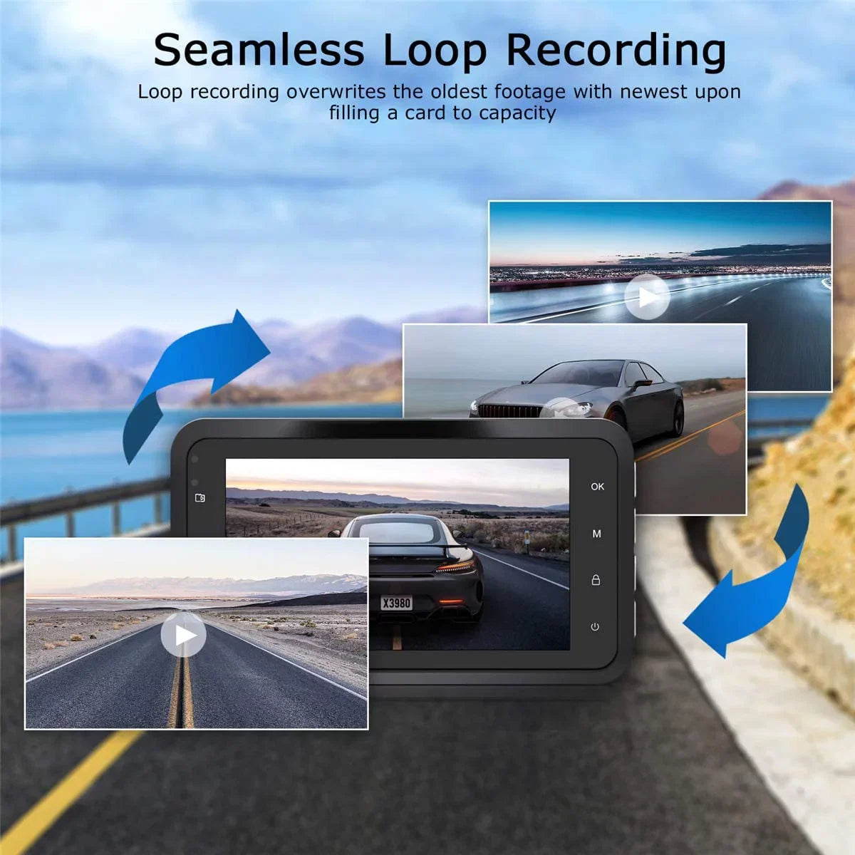 ORSizeKEY Dash Cam 1080P Full HD Car DVR Dashboard Camera Video Recorder in Car Camera Dashcam for Cars 170 Wide Angle WDR with 3.0" LCD Display Night Vision G-Sizeensor
