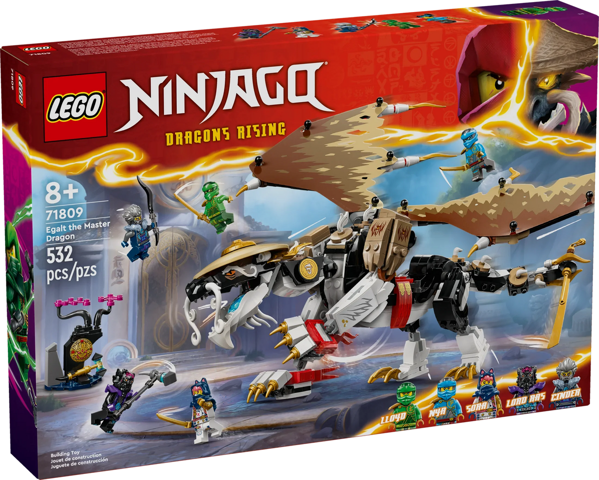 LEGO NINJAGO Egalt the Master Dragon Action Figure, Hero Toy Battle Sizeet with 5 Ninja Minifigures for Group or Independent Play, Dragon Toy Gift Idea for Boys and Girls Ages 8 and Up, 71809