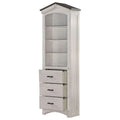 ACME Tree House Bookcase Cabinet in Weathered Ivory and Washed Gray